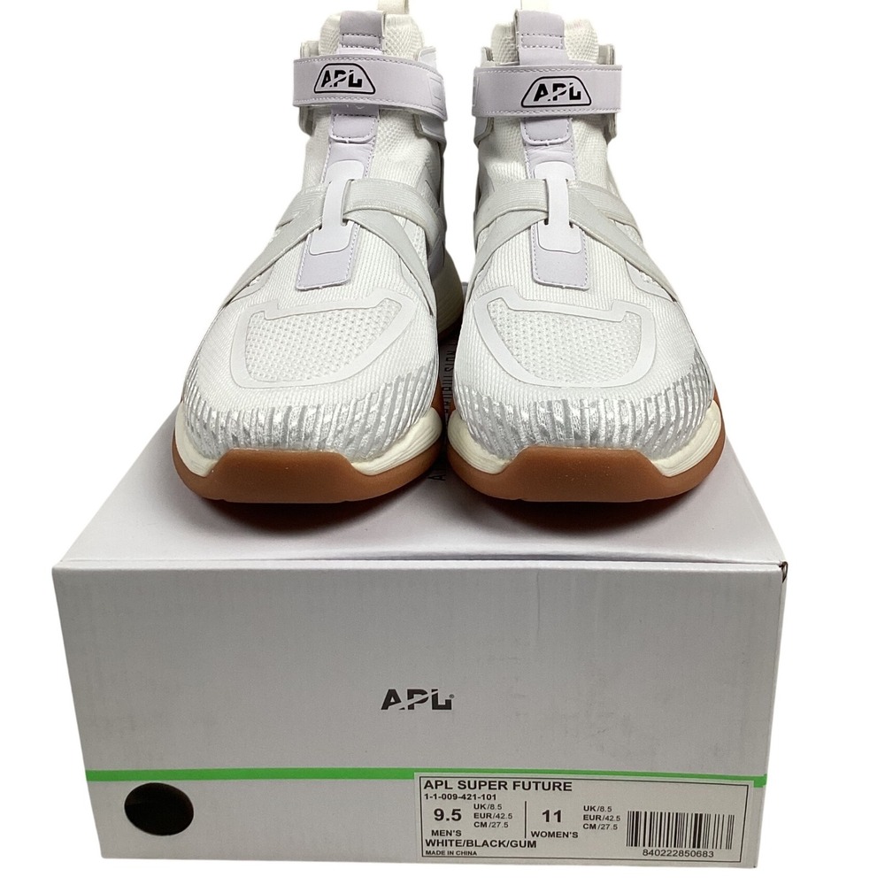 APL Super Future Sneakers Men's 9.5 /‎ Women's 11 White Black Gum High Top Shoes